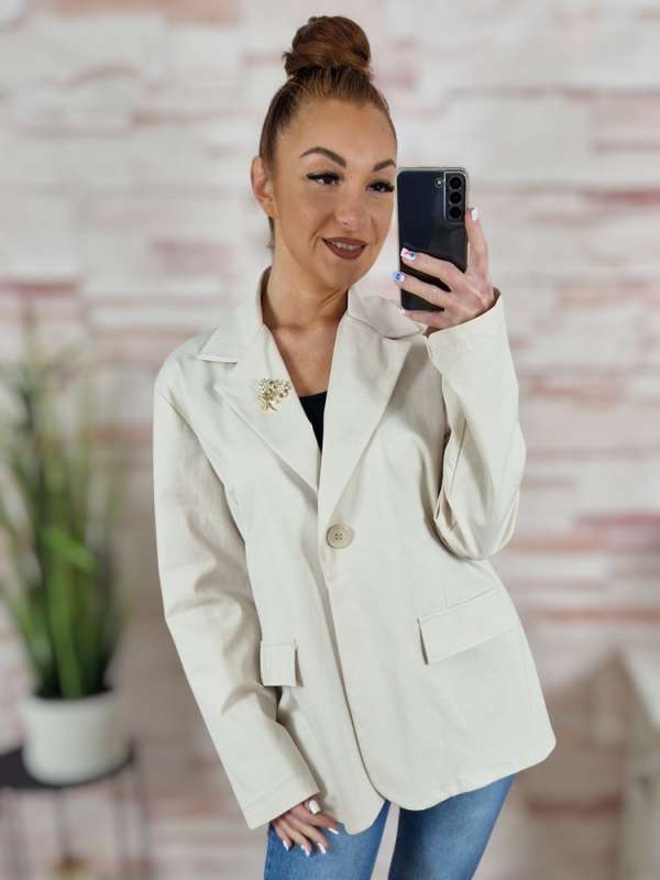 Gombos és kitűzős, álzsebes blézer L-XL