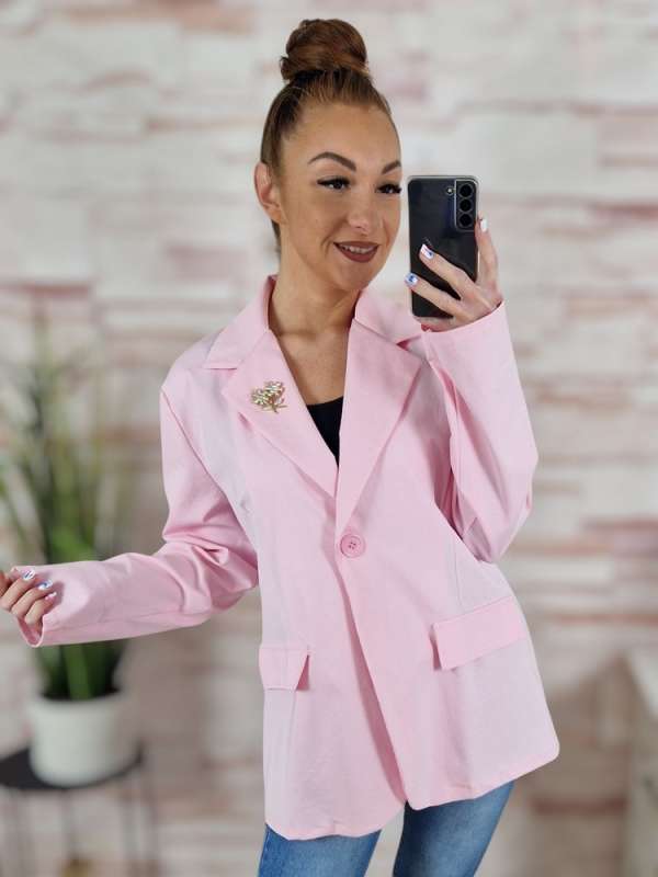 Gombos és kitűzős, álzsebes blézer L-XL