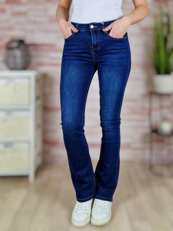 Bővülő szárú (trapéz), skinny, sötétkék farmernadrág XS-XL-ig