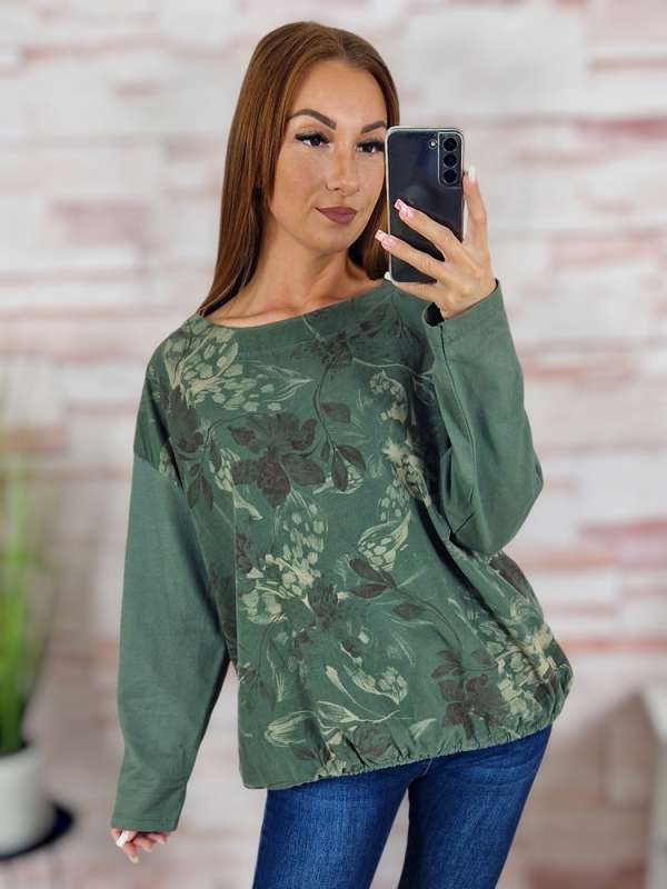 Alján összehúzható, hosszú ujjú, pamut felső L-XL