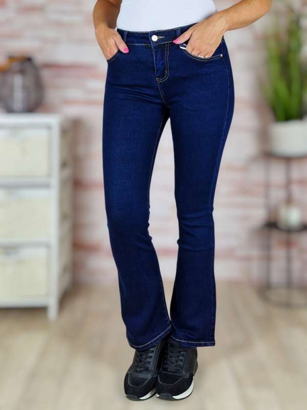 Bővülő szárú (trapéz), skinny, sötétkék farmernadrág XS-XL-ig