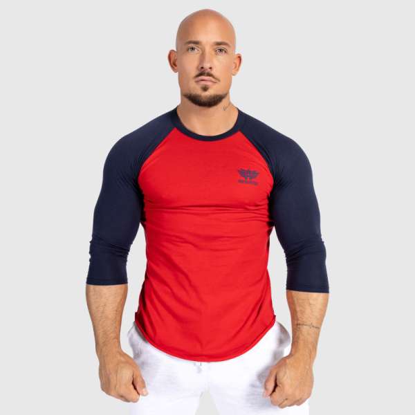 Férfi 3/4 ujjú póló Iron Aesthetics Outline, red/navy