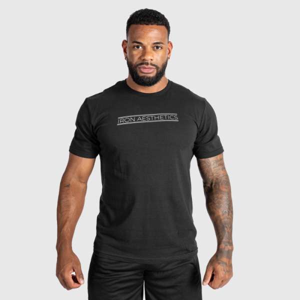Férfi fitness póló Iron Aesthetics Glam, fekete