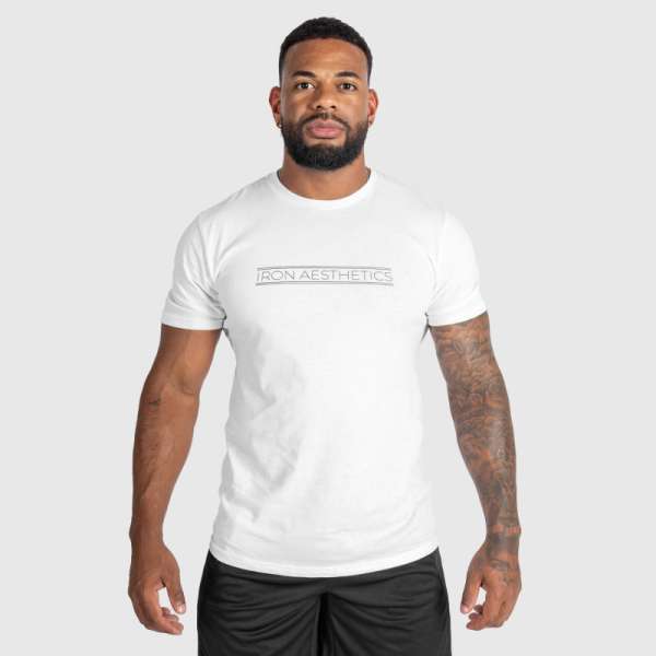 Férfi fitness póló Iron Aesthetics Glam, fehér
