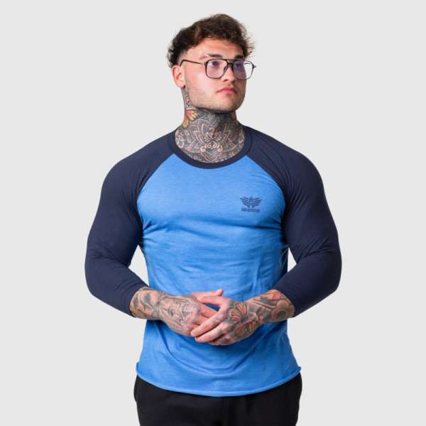 Férfi 3/4 ujjú póló Iron Aesthetics Outline,  blue/navy