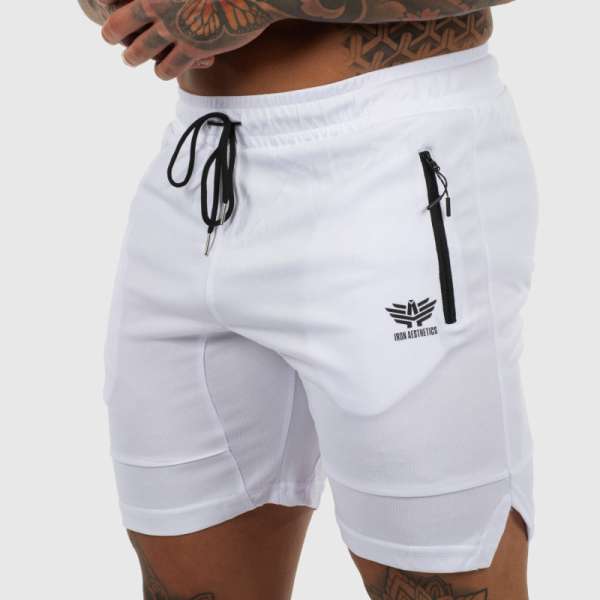 Sportos short Iron Aesthetics Lightning, fehér