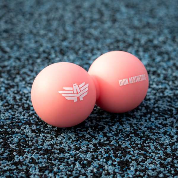 Masszázslabda Iron Aesthetics DuoRoll Ball, rózsaszín