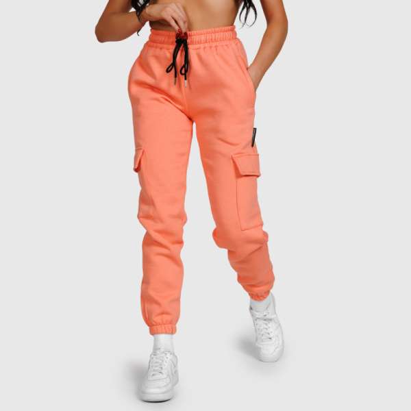 Női melegítőnadrág Iron Aesthetics Cargo, lazacszín