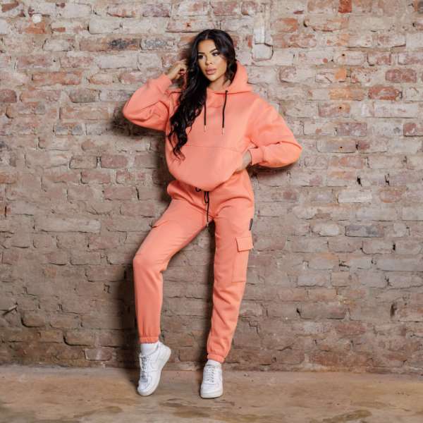 Női oversize szett Iron Aesthetics Cargo, lazacszín