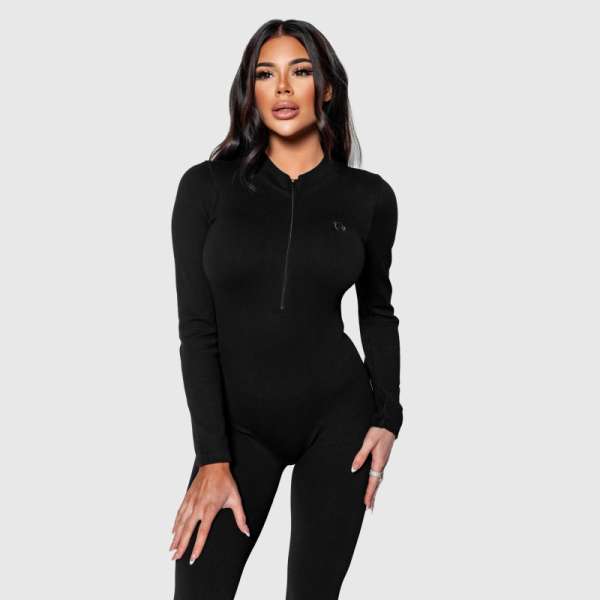 Női bordázott  overál Iron Aesthetics Rib Lady, fekete