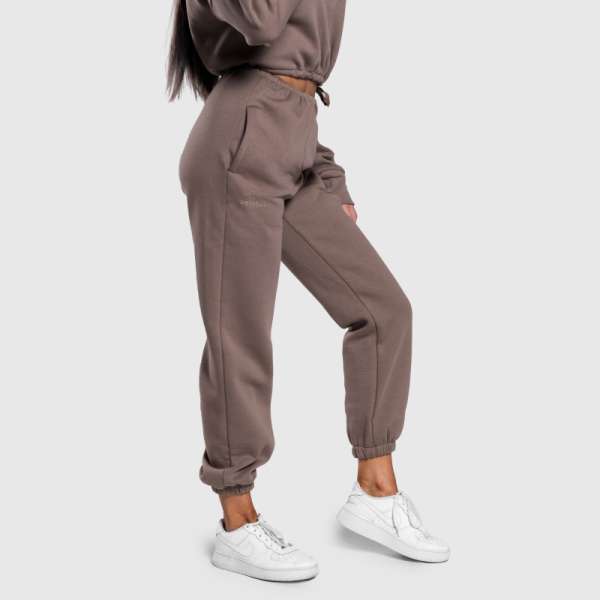 Női oversized melegítőnadrág Iron Aesthetics Simone, barna