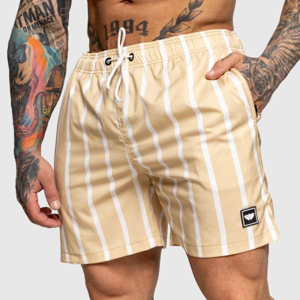 Férfi úszóshort Iron Aesthetics Boardwalk, bézs