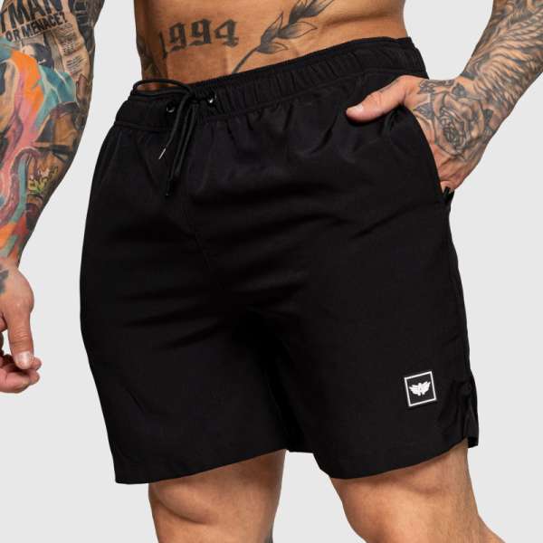 Férfi úszóshort Iron Aesthetics Boardwalk, fekete