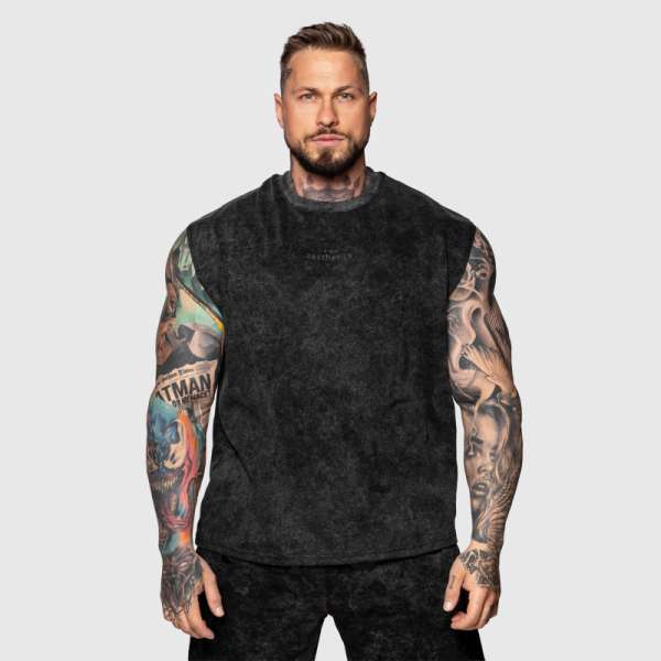 Férfi atléta Iron Aesthetics Muscle Tee, washed black