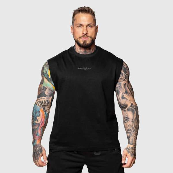 Férfi atléta Iron Aesthetics Muscle Tee, fekete