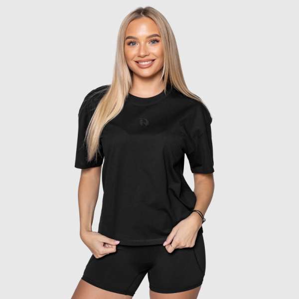 Női oversized póló Iron Aesthetics Easy Day, fekete