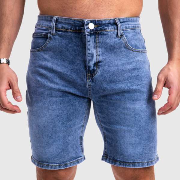 Férfi farmer rövidnadrág Iron Aesthetics Denim Stretch, kék