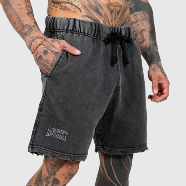 Férfi rövidnadrág Iron Aesthetics ASTHX, washed black
