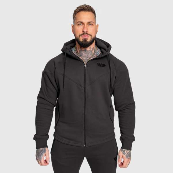 Cipzáros fitness pulóver Iron Aesthetics Round, szürke