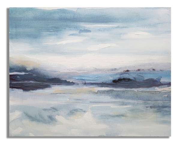 Absztrakt vászon kép 100x80 cm, kék, fehér, antracit - MER 1 - Butopêa