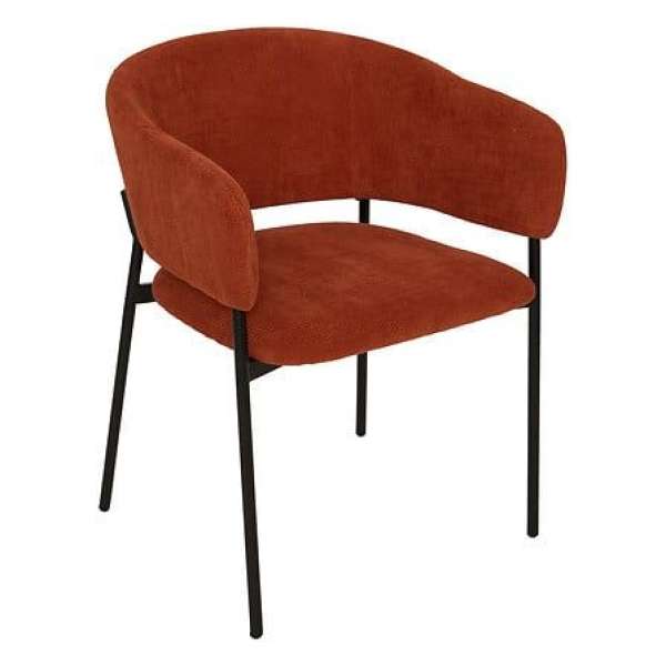 Étkezőfotel, kordbársony - fém, borostyán fekete - TAMI - Butopêa