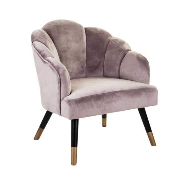 Bársony szövet fotel, pasztell lila - PAPILLON - Butopêa