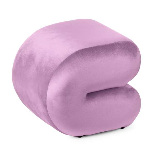 Bársony puff, U alakú, lila - ULM - Butopêa