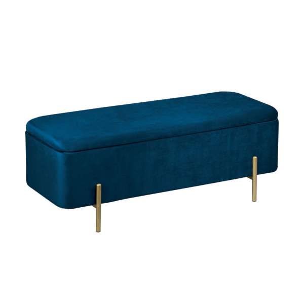 Bársony pad, tárolórésszel 108 cm, mély kék - CHIC - Butopêa