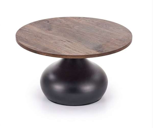 Dohányzóasztal, 70 cm, dió / fekete - GALION - Butopêa