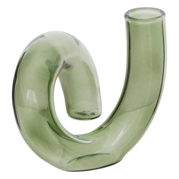 Egyszálas üveg váza 12 cm zöld - PÉTALE - Butopêa