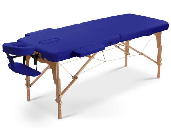 FABULO Uno Set összecsukható és hordozható favázas masszázságy Szín: kék