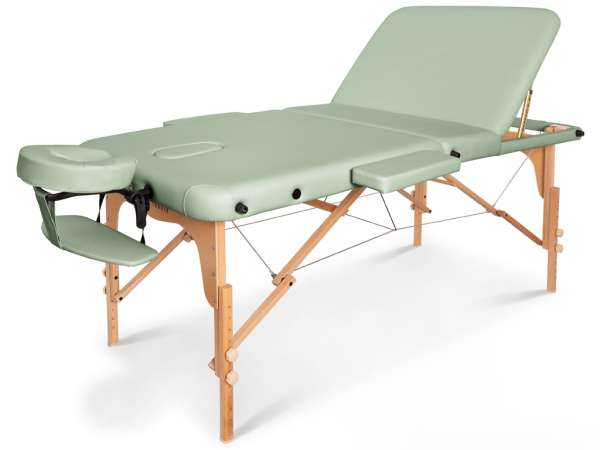 FABULO Uno Plus Set összecsukható és hordozható favázas masszázságy Szín: krém