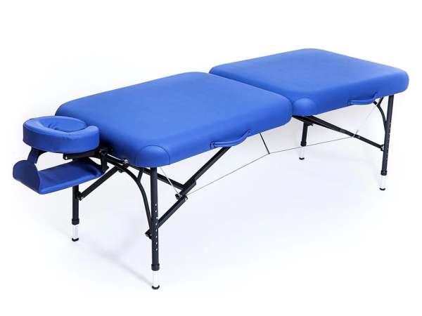 FABULO Titan Set összecsukható és hordozható alumínium masszázságy Szín: kék