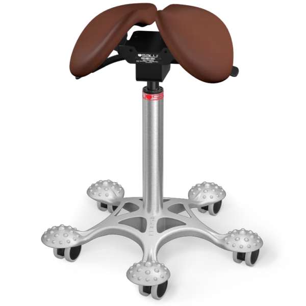 Salli Twin nyeregszék Kárpit színe: Bőr - konyak #33001, Szerkezet: króm + masszázs Salli bázis, Testmagasság_ Alacsony (S) - 150 cm-ig