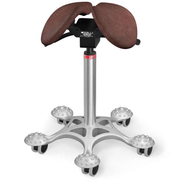 Salli Twin nyeregszék Kárpit színe: Bőr - vintage konyak #33090, Szerkezet: króm + masszázs Salli bázis, Testmagasság_ Közepes (M) - 180 cm-ig