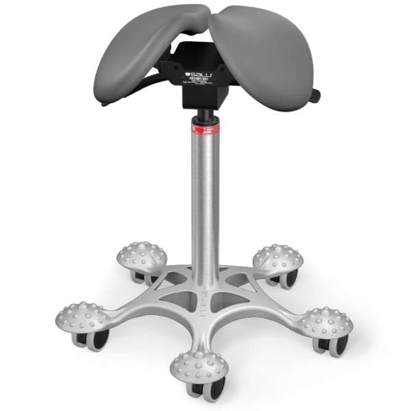 Salli Twin nyeregszék Kárpit színe: Bőr - sötétszürke #71017, Szerkezet: króm + masszázs Salli bázis, Testmagasság_ Magas (L) - 170 cm-től