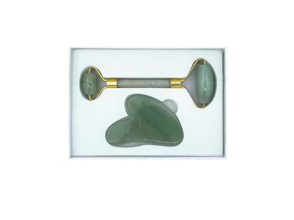 Jáde arcmasszírozó roller és Gua Sha szett