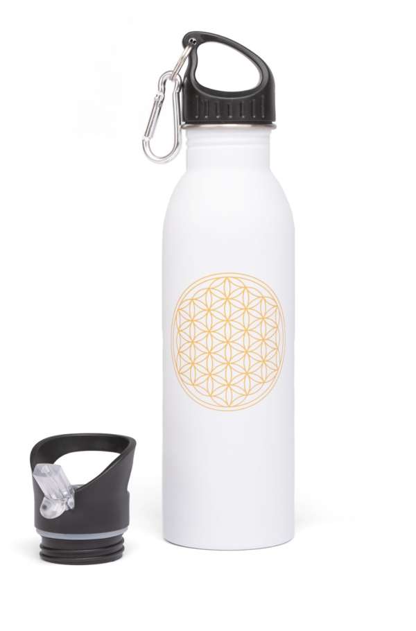 Bodhi rozsdamentes acélpalack szívószállal és mintával Motívum: Flower of Life