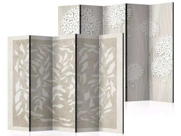 Fabulo 5 részes paraván - Bézs levelek / Virágos rét