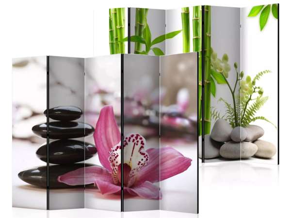 Fabulo 5 részes paraván - Orchidea / Bambuszok