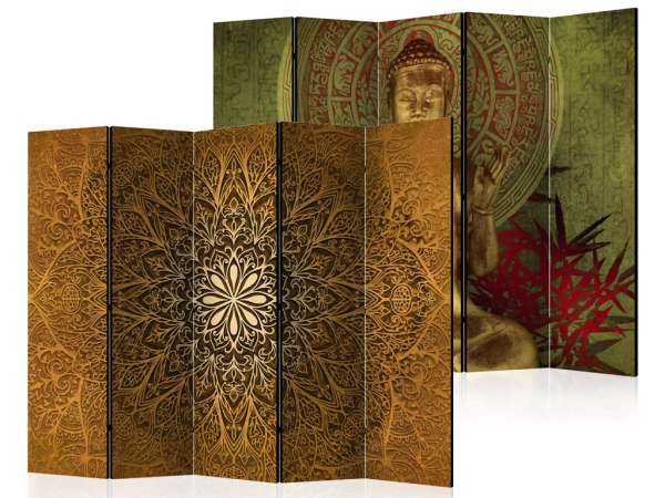 Fabulo 5 részes paraván - Barna mandala / Arany Buddha