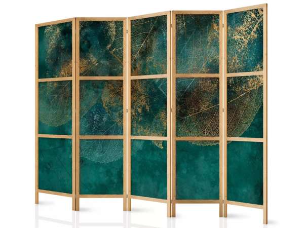 Fabulo 5 részes fa paraván - Arany levelek