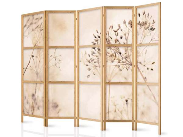 Fabulo 5 részes fa paraván - Szárított virágok