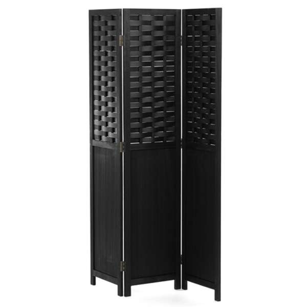 Autronic 3 részes fa paraván, EF-L145 Szín: fekete