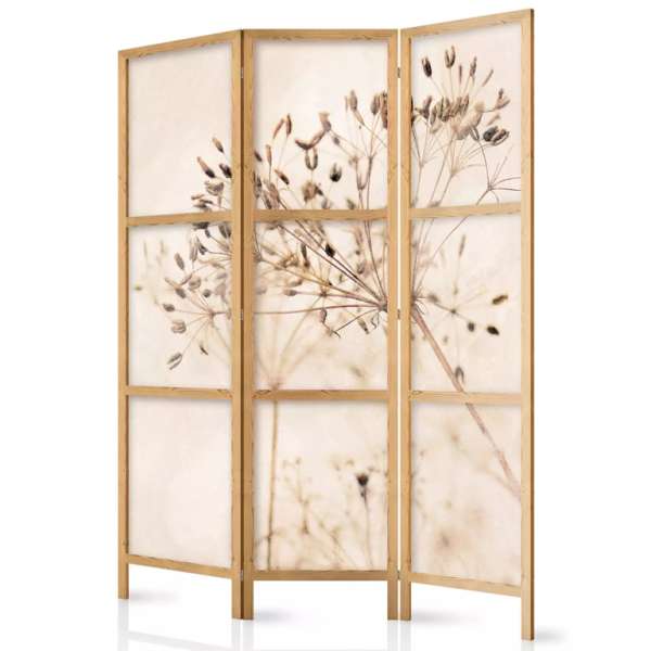 Fabulo 3 részes fa paraván - Szárított virágok