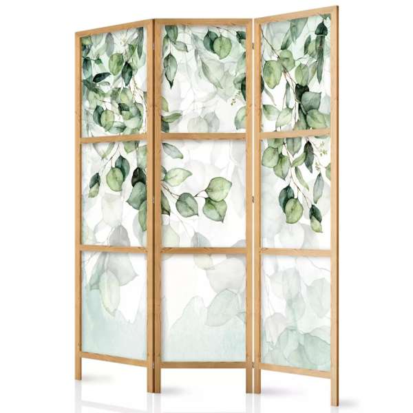 Fabulo 3 részes fa paraván - Zöld levelek