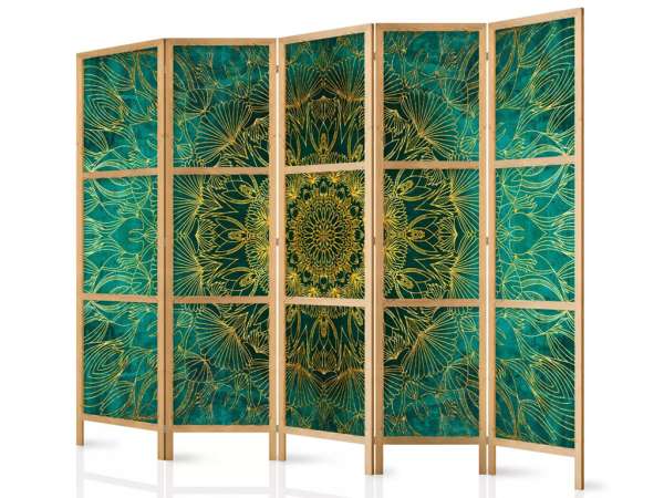 Fabulo 5 részes fa paraván - Arany mandala