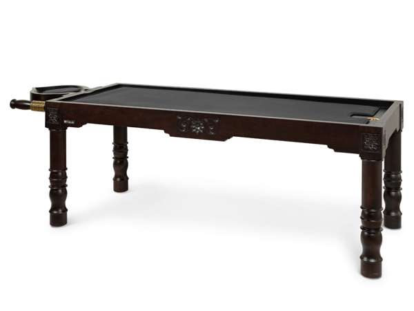 Fabulo Abhyanga hagyományos ajurvédikus masszázságy Fa színe: sötét dió, Kárpit színe: fekete