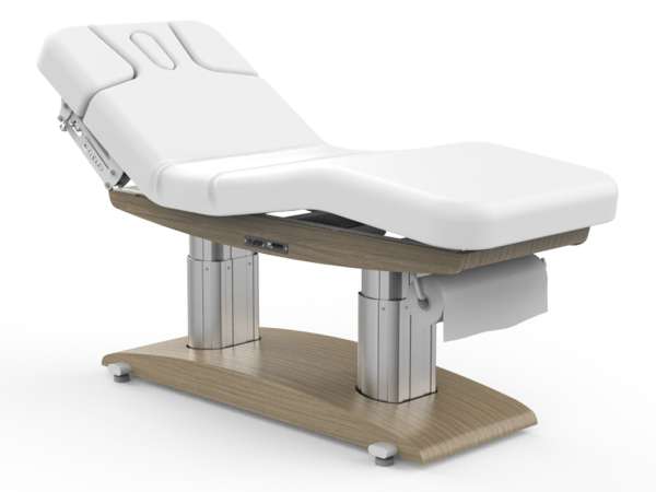 Fabulo Faro Comfort fűthető elektromos wellness ágy audió/vibrációs rendszerrel Fa színe: kőris, Kárpit színe: fehér
