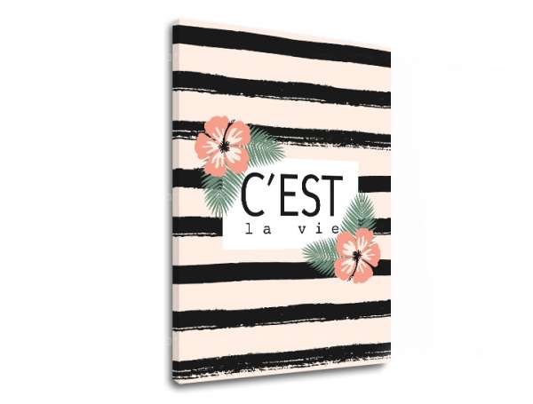 Falfestmény C est la vie szöveggel